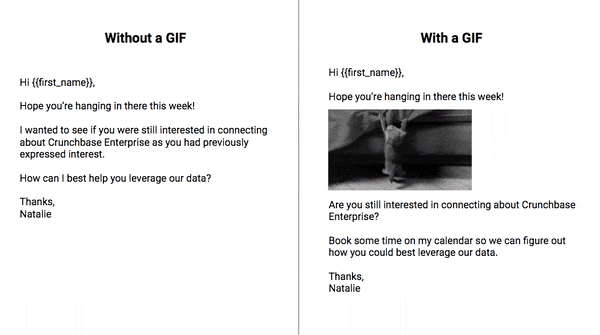 Cold Email with GIFs: A|B Test Two Versions