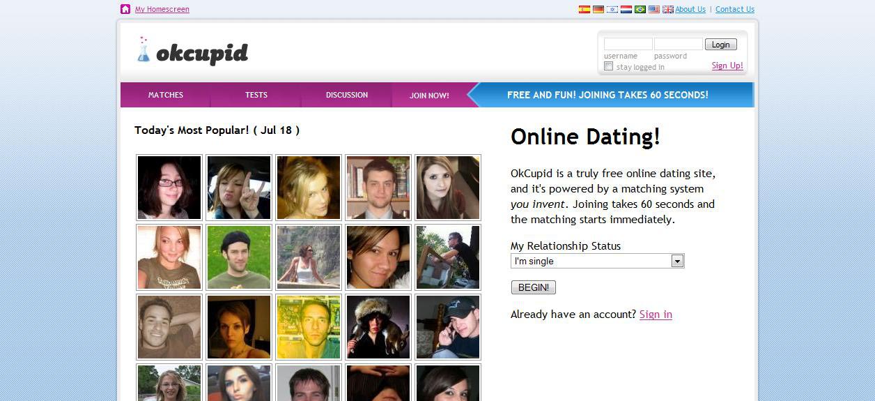 Onboarding in product: OKCupid
