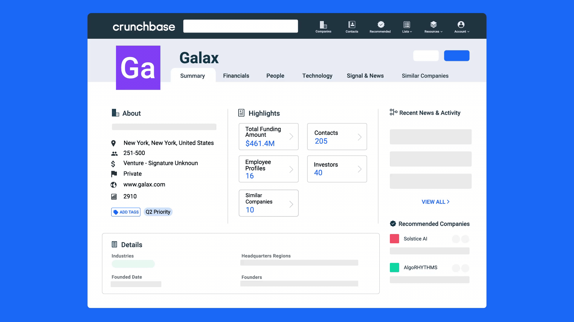 Crunchbase similar companies feature demo
